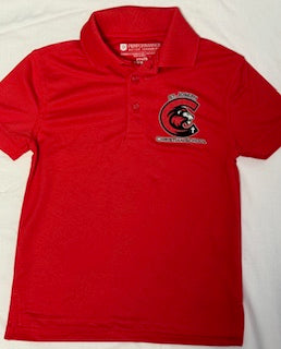 Red St. Joseph Christian Short Sleeve Performance Polo