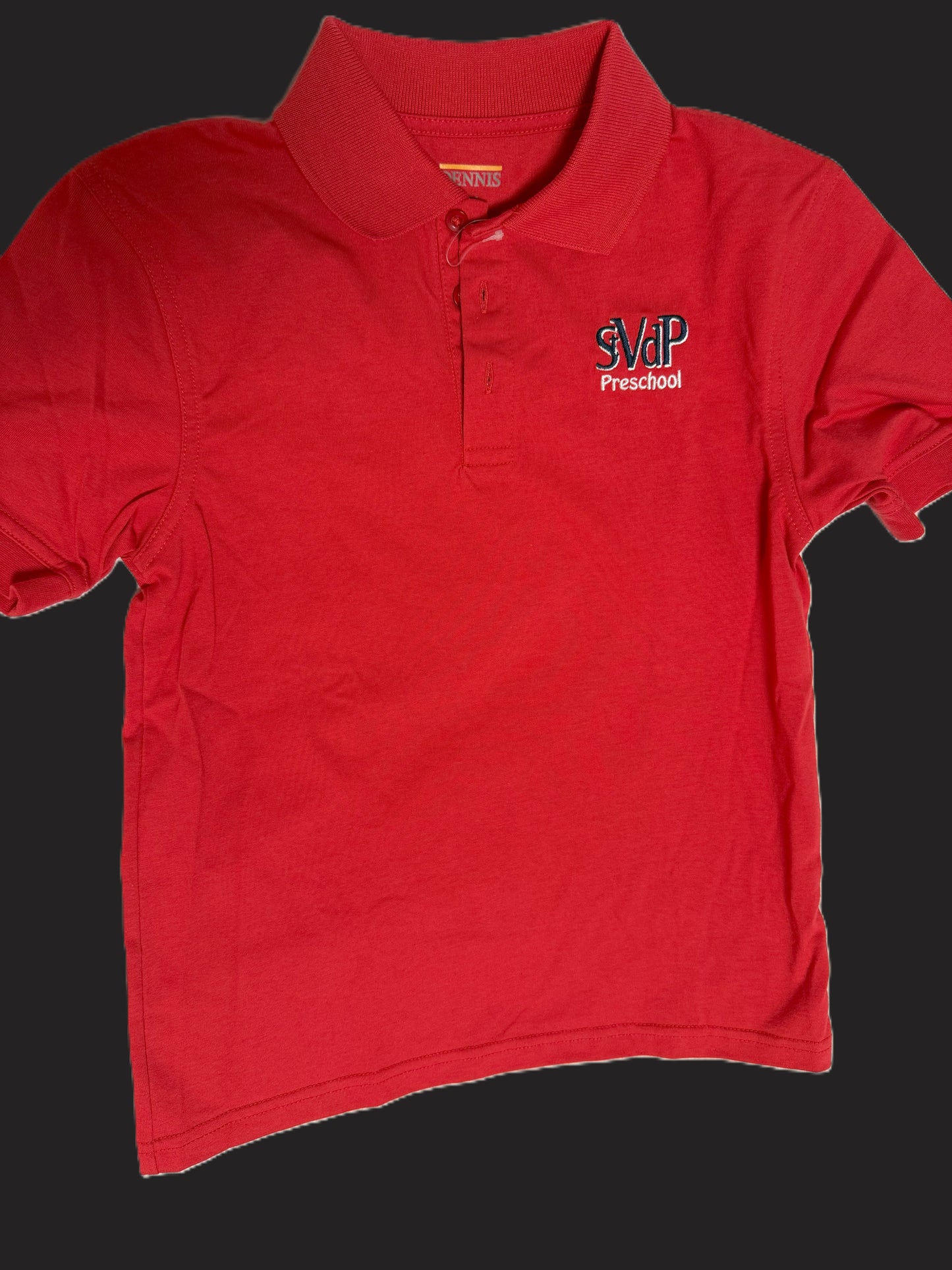 Red Preschool S/S Jersey Polo- St. Vincent de Paul Catholic School