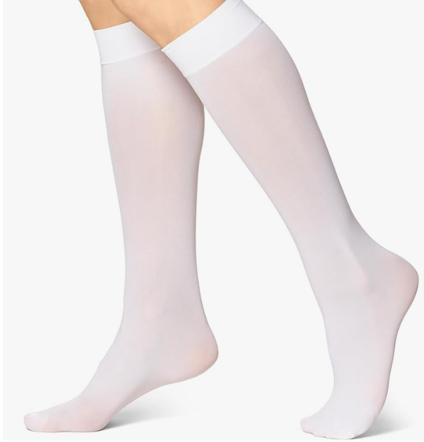 White 3 Pack Opaque Knee-Hi Socks