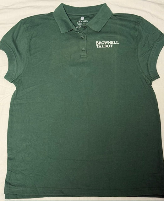 Green Brownell Talbot Girls Short Sleeve Jersey Polo