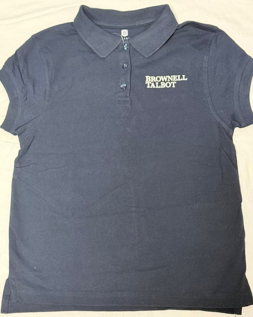 Navy Brownell Talbot Girls Short Sleeve Jersey Polo