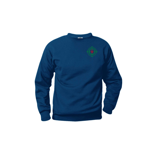 Navy Crew Neck Sweatshirt with St. Margaret Mary Logo- Embroidery