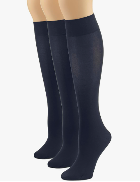 Navy 3 Pack Opaque Knee-Hi Socks