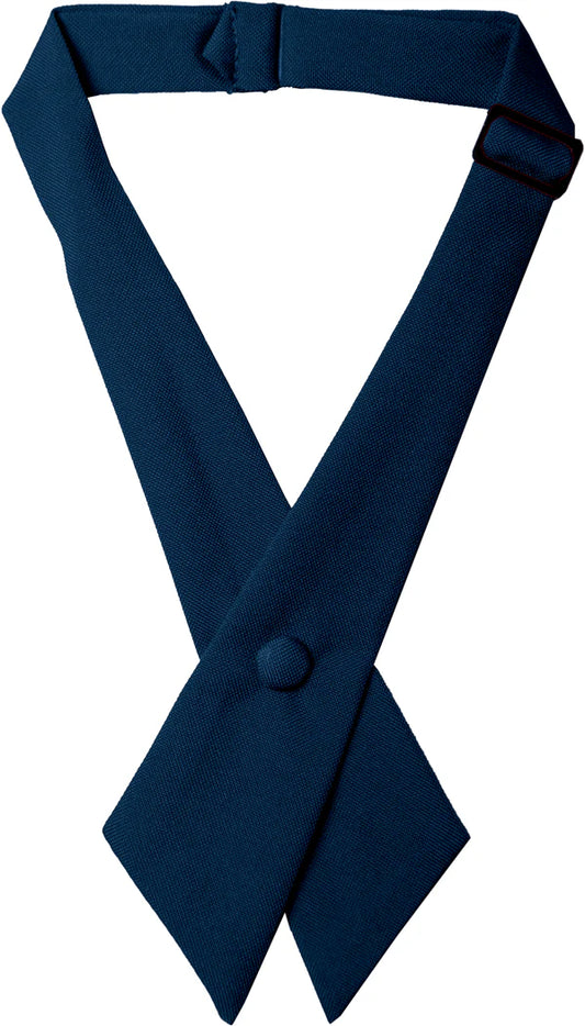 Navy Crossover Tie with Covered Button