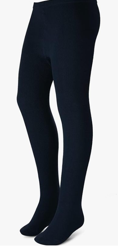 Navy Single-Pack Girls Flat Knit Tights