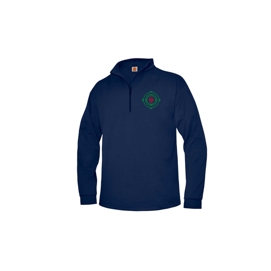 Navy 1/4 Zip Sweatshirt with St. Margaret Mary Logo- Embroidery