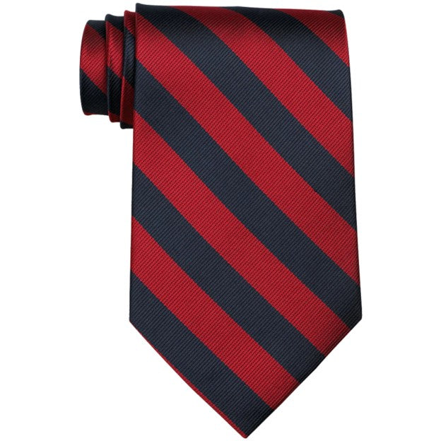 Red/Navy Striped Clip on Tie