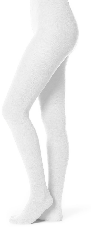 White Single-Pack Girls Flat Knit Tights